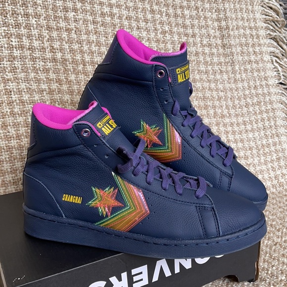 Converse Pro Leather Hi Obsidian/Hyper Magenta WMNS - Picture 8 of 16